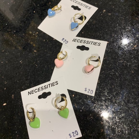 COLOURFUL HEART EARRINGS - Picture 2 of 4